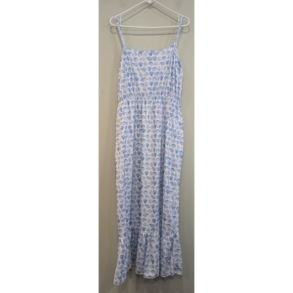 Smocking Dog Boutique Seashell Print Maxi Dress Size Large - Picture 2 of 7